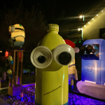 A recycled water bottle fashioned to look like a minion from the despicable me series